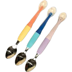 Children Soft Silicone Spoon For Feeding and Weaning, Infant and Baby Feeding Spoon, Training Spoon For Toddler Kids - 1 Pc - Rokomari
